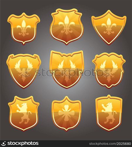 vector design set of shields