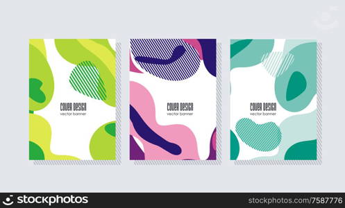 Vector design templates for a4 covers, banners, flyers and posters with abstract shapes, 80s memphis geometric flat style.