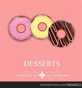 Vector dessert menu in Valentine`s day style