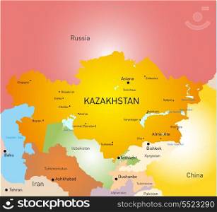 Vector detailed kazakhstan country map