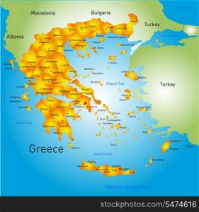 Vector detailed map of Greece country