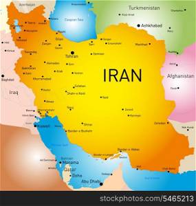 Vector detailed map of Iran country