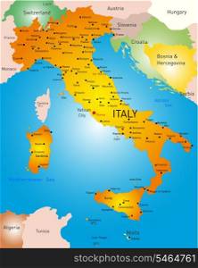 vector detailed map of Italy country