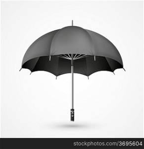 Vector detailed umbrella icon. Black color