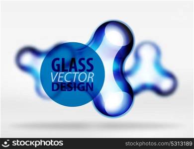 Vector digital 3d space bubble, glass and metallic effects. Vector digital 3d space blue bubble, glass and metallic effects. Technology abstract background