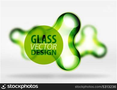 Vector digital 3d space bubble, glass and metallic effects. Vector digital 3d space green bubble, glass and metallic effects. Technology abstract background