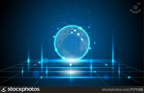 vector digital global technology concept, abstract background, illustration