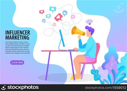 vector digital marketing types icons influencer online advertising social network promotion