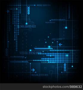 Vector digital technology on a dark blue background.