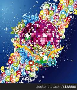 vector discoball with floral