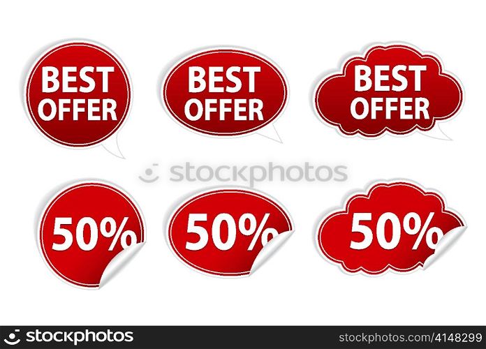vector discount stickers set