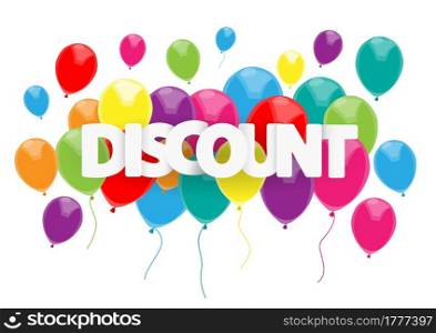 Vector discounts cover with text and balloons