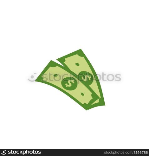 Vector dollar bank note and coin, icon illustrations and vector