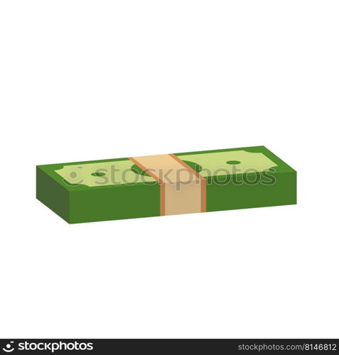 Vector dollar bank note and coin, icon illustrations and vector