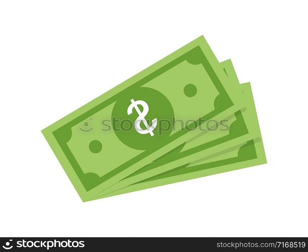 Vector dollar illustration. Isolated money flat design. Currency dollar bill symbol. Business financial illustration concept. Exchange dollar money. EPS 10