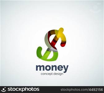 Vector dollar logo template, abstract business icon