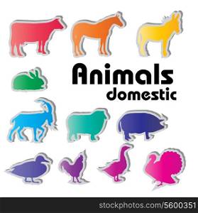 vector domestic animals silhouettes