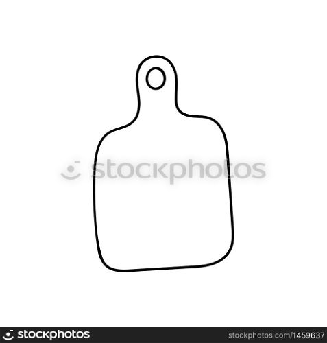 Vector doodle cutting board. Cooking, kitchen utensils, home elements. hand illustration isolated on white background.