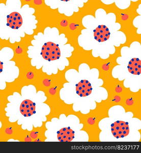 Vector Doodle Drawing Abstract Floral Seamless Surface Pattern for Products or Wrapping Paper Prints.