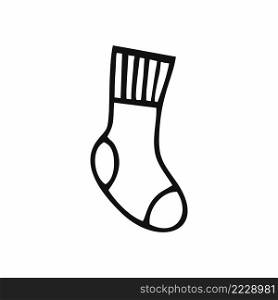 Vector Doodle illustration of a sock. Socks drawn with a contour line. Freehand drawing.