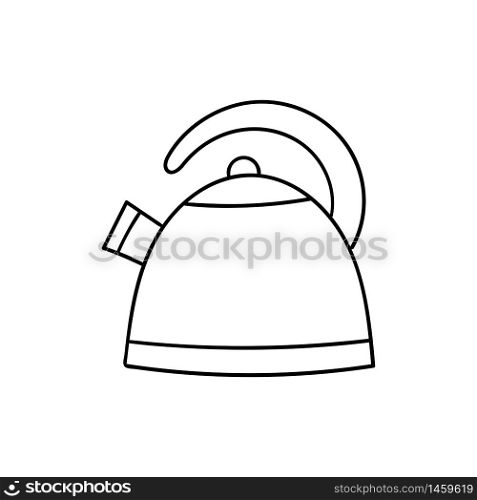 Vector doodle kettle. Cooking, kitchen utensils, home elements. Hand doodle illustration isolated on white background.