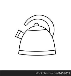 Vector doodle kettle. Cooking, kitchen utensils, home elements. Hand doodle illustration isolated on white background.