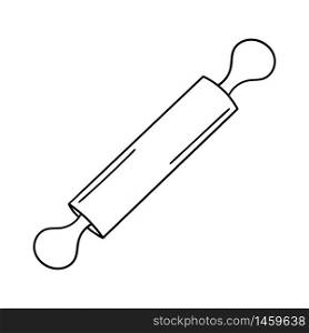 Vector doodle rolling pin. Cooking, kitchen utensils, home elements. hand illustration isolated on white background.