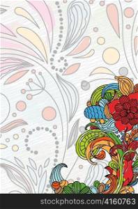 vector doodles background with floral