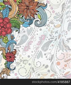 vector doodles background with floral
