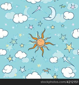 vector doodles seamless background