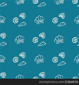 Vector doodles undersea shell seamless pattern. Vector doodles undersea shell seamless pattern. Hand drawn sea elements