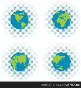 vector dotted backgrounds with earth globe
