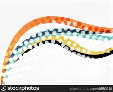 Vector dotted curve waves. Vector dotted curve waves abstract background