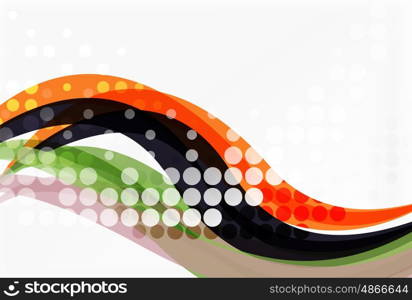 Vector dotted curve waves. Vector dotted curve waves abstract background