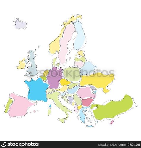 Vector drawing abstract europe map