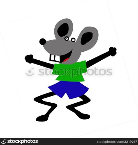 vector drawing mouse on white background