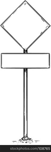 Vector drawing of empty blank traffic road sign.
