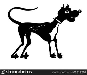vector drawing of the dog on white background