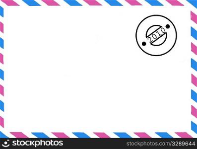 vector drawing of the old postal envelope