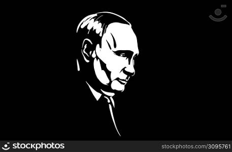 Vector drawing of Vladimir Putin the President of the Russian Federation.. Vector drawing of Vladimir Putin the President of the Russian Federation