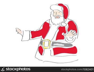 Vector drawing santa Claus