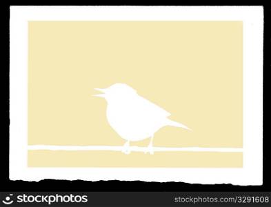 vector drawing sparrow on branch