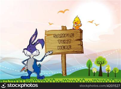 vector easter background with bunny