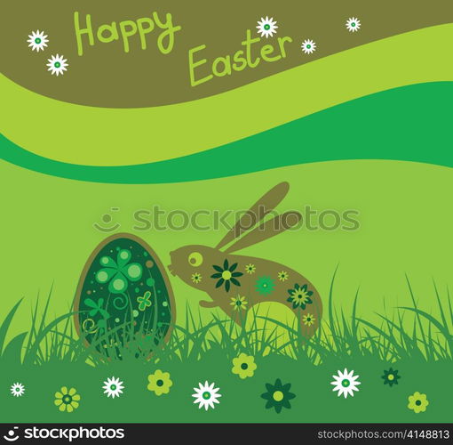 vector easter background with rabbit