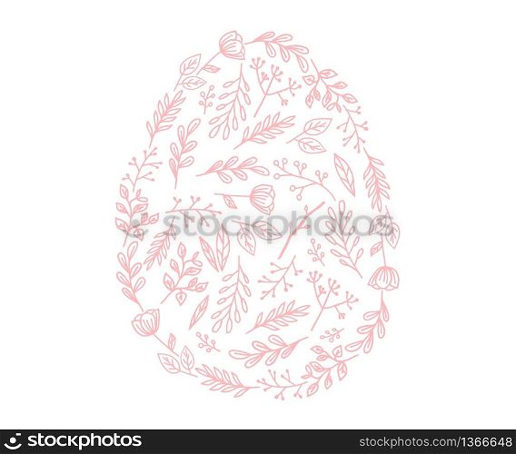 Vector Easter egg icon. Illustration in flat style. Easter egg textured. Vector Easter egg icon. Illustration in flat style. Easter egg textured by flowers.