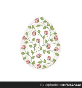 Vector Easter eggs. Vector Easter eggs Vector illustration Easter eggs, decorations flowers and leaves