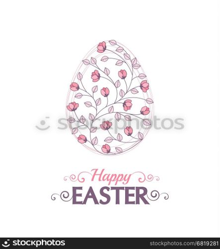 Vector Easter eggs. Vector Easter eggsVector illustration Easter eggs, decorations flowers and leaves