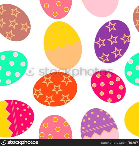 Vector Easter Seamless pattern with eggs background