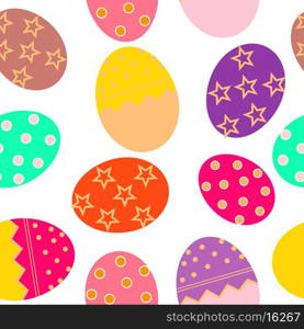 Vector Easter Seamless pattern with eggs background