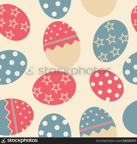 Vector Easter Seamless pattern with eggs background